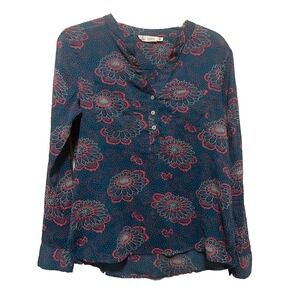 Carve Designs Moorea Gauze Long Sleeve Top XS Organic Cotton Roll Tab Sleeves
